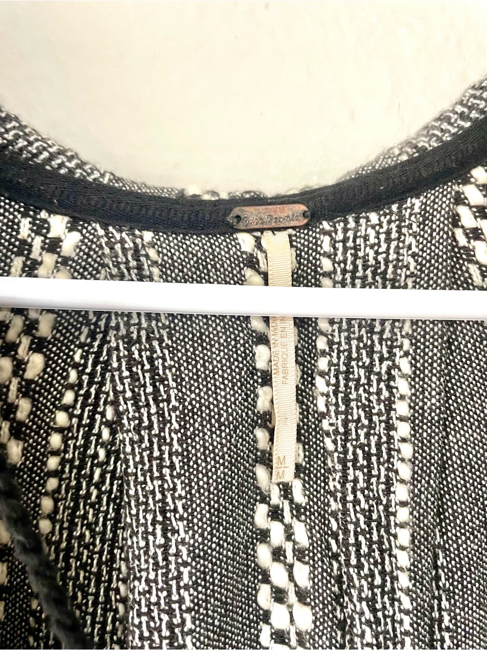 Free People Forever Yours Hooded Tunic Swim Cover Up Black White Striped Size M - Picture 6 of 6